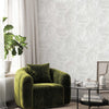 Cream Embossed Wallpaper With Floral Patterns Wallpaper, Textured Wallpaper,Natural Wallpaper, Modern & Minimalist Wall Covering,Modern Look Neutral Colors Glittering Wallcovering