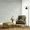 Green Embossed Wallpaper with Floral Patterns Wallpaper, Textured Wallpaper,Natural Wallpaper, Modern & Minimalist Wall Covering,Modern Look Neutral Colors Glittering Wallcovering