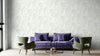Green Embossed Wallpaper with Floral Patterns Wallpaper, Textured Wallpaper,Natural Wallpaper, Modern & Minimalist Wall Covering,Modern Look Neutral Colors Glittering Wallcovering