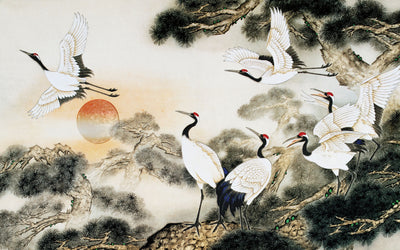 Old Painting China Style Wallpaper, Birds Mural, Oversized Custom Size Wall Art, Non-Woven, Non-Adhesive, Modern Wall Paper, Removable