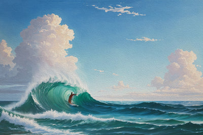 Sea Wave Wallpaper, Oil Painting Mural, Oversized Custom Size Wall Art, Non-Woven, Non-Adhesive, Modern Wall Paper, Removable