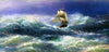 Old Ship On Sea Wallpaper, Oil Painting Mural, Oversized Custom Size Wall Art, Non-Woven, Non-Adhesive, Modern Wall Paper, Removable