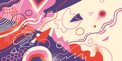 Abstract Shapes Wallpaper, Purple and Pink Mural, Oversized Custom Size Wall Art, Non-Woven, Non-Adhesive, Modern Wall Paper, Removable