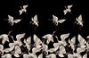 Japanese White Cranes Wallpaper, Seamless Pattern Mural, Oversized Custom Size Wall Art, Non-Woven, Non-Adhesive, Modern Wall Paper, Removable