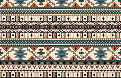 Ethnic Geometrical Wallpaper, Seamless Pattern Mural, Oversized Custom Size Wall Art, Non-Woven, Non-Adhesive, Modern Wall Paper, Removable