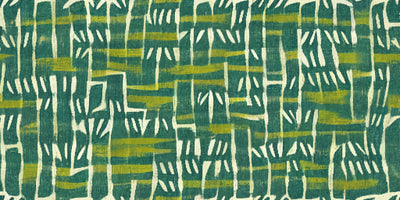 Ethnic Ikat Greenish Wallpaper, Handmade Boho Tribal Mural, Oversized Custom Size Wall Art, Non-Woven, Non-Adhesive, Modern Wall Paper, Removable
