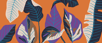 Luxury Leaf Wallpaper, Art Deco Mural, Oversized Custom Size Wall Art, Non-Woven, Non-Adhesive, Modern Wall Paper, Removable
