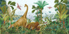 Dino World Wallpaper, Palms Mural, Oversized Custom Size Wall Art, Non-Woven, Non-Adhesive, Modern Wall Paper, Removable