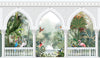 Garden Arch Wallpaper, Birds Mural, Oversized Custom Size Wall Art, Non-Woven, Non-Adhesive, Modern Wall Paper, Removable