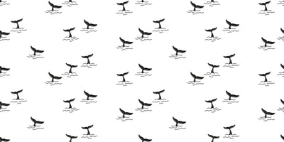 Shark Fin Wallpaper, Seamless Pattern Mural, Oversized Custom Size Wall Art, Non-Woven, Non-Adhesive, Modern Wall Paper, Removable