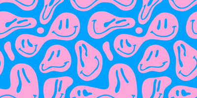 Funny Melting Wallpaper, Happy Face Mural, Oversized Custom Size Wall Art, Non-Woven, Non-Adhesive, Modern Wall Paper, Removable