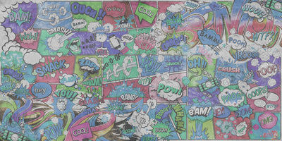 Comics Wallpaper, Graffiti Mural, Oversized Custom Size Wall Art, Non-Woven, Non-Adhesive, Modern Wall Paper, Removable