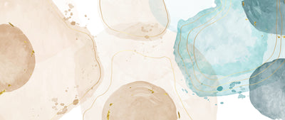 Watercolor Paint Splash Wallpaper, Golden Lines Mural, Oversized Custom Size Wall Art, Non-Woven, Non-Adhesive, Modern Wall Paper, Removable