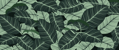 Luxury Nature Wallpaper, Green Leaves Mural, Oversized Custom Size Wall Art, Non-Woven, Non-Adhesive, Modern Wall Paper, Removable
