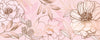 Luxury Golden, Pink Wallpaper, Tropical Flower Mural, Oversized Custom Size Wall Art, Non-Woven, Non-Adhesive, Modern Wall Paper, Removable