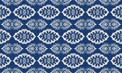 Floral Ikat Wallpaper, Seamless Pattern Mural, Oversized Custom Size Wall Art, Non-Woven, Non-Adhesive, Modern Wall Paper, Removable