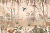 Kids Animals Wallpaper, Forest Mural, Oversized Custom Size Wall Art, Non-Woven, Non-Adhesive, Modern Wall Paper, Removable