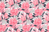 Pink Flowers Wallpaper, Seamless Pattern Mural, Oversized Custom Size Wall Art, Non-Woven, Non-Adhesive, Modern Wall Paper, Removable