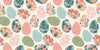Easter Eggs with Abstract Flowers Wallpaper, Seamless Pattern Mural, Oversized Custom Size Wall Art, Non-Woven, Non-Adhesive, Modern Wall Paper, Removable