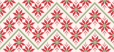 Christmas Ikat Wallpaper, Seamless Pattern Mural, Oversized Custom Size Wall Art, Non-Woven, Non-Adhesive, Modern Wall Paper, Removable