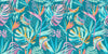 Abstract Tropical Leaves Wallpaper, Seamless Pattern Mural, Oversized Custom Size Wall Art, Non-Woven, Non-Adhesive, Modern Wall Paper, Removable