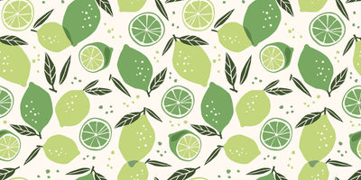 Lemons and Limes Wallpaper, Seamless Pattern Mural, Oversized Custom Size Wall Art, Non-Woven, Non-Adhesive, Modern Wall Paper, Removable