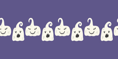 Ghosts, Purple Background Wallpaper, Seamless Pattern Mural, Oversized Custom Size Wall Art, Non-Woven, Non-Adhesive, Modern Wall Paper, Removable