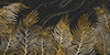 Golden Exotic Palm Leaves Wallpaper, Seamless Pattern Mural, Oversized Custom Size Wall Art, Non-Woven, Non-Adhesive, Modern Wall Paper, Removable