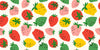 Colorful Strawberries Wallpaper, Seamless Pattern Mural, Oversized Custom Size Wall Art, Non-Woven, Non-Adhesive, Modern Wall Paper, Removable