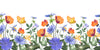 Summer Flowers Wallpaper, Seamless Pattern Mural, Oversized Custom Size Wall Art, Non-Woven, Non-Adhesive, Modern Wall Paper, Removable