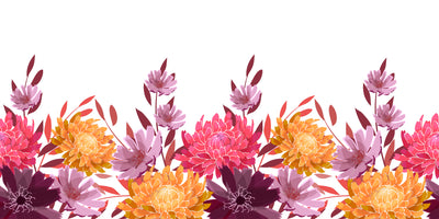 Art Floral Wallpaper, Seamless Pattern Mural, Oversized Custom Size Wall Art, Non-Woven, Non-Adhesive, Modern Wall Paper, Removable