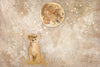 Cute Lion Baby Wallpaper, Gold Moon Mural, Oversized Custom Size Wall Art, Non-Woven, Non-Adhesive, Modern Wall Paper, Removable