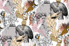 Abstract Sculpture Wallpaper, Seamless Pattern Mural, Oversized Custom Size Wall Art, Non-Woven, Non-Adhesive, Modern Wall Paper, Removable