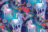Magic Unicorns Wallpaper, Seamless Pattern Mural, Oversized Custom Size Wall Art, Non-Woven, Non-Adhesive, Modern Wall Paper, Removable
