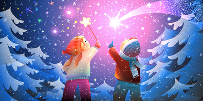 Magical Winter Forest Wallpaper, Children Mural, Oversized Custom Size Wall Art, Non-Woven, Non-Adhesive, Modern Wall Paper, Removable