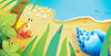 Cute Crab Wallpaper, Tropical Beach Mural, Oversized Custom Size Wall Art, Non-Woven, Non-Adhesive, Modern Wall Paper, Removable