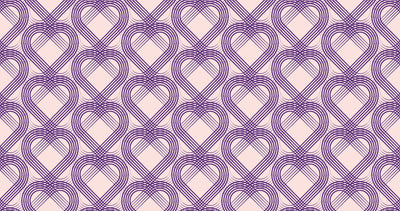 Purple Heart Wallpaper, Seamless Pattern Mural, Oversized Custom Size Wall Art, Non-Woven, Non-Adhesive, Modern Wall Paper, Removable