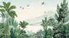 Scenic Jungle Wallpaper, Flying Birds Mural, Oversized Custom Size Wall Art, Non-Woven, Non-Adhesive, Modern Wall Paper, Removable