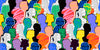 Colorful Diversed People Crowd Wallpaper, Seamless Pattern Mural, Oversized Custom Size Wall Art, Non-Woven, Non-Adhesive, Modern Wall Paper, Removable