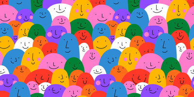 Colorful Cartoon People Wallpaper, Seamless Pattern Mural, Oversized Custom Size Wall Art, Non-Woven, Non-Adhesive, Modern Wall Paper, Removable