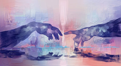 Touching Hands Wallpaper, Dark Violet Mural, Oversized Custom Size Wall Art, Non-Woven, Non-Adhesive, Modern Wall Paper, Removable