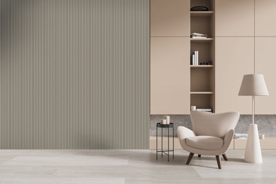 Soft Olive Green Modern Striped Panel , PS Wall Home Decoration Panel-Premium Quality