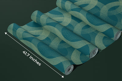 Green Stippled Circles Wallpaper, Seamless Pattern Mural, Oversized Custom Size Wall Art, Non-Woven, Non-Adhesive, Modern Wall Paper, Removable