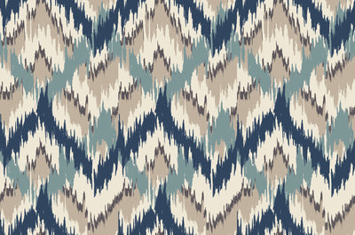Ikat Wallpaper, Seamless Pattern Mural, Oversized Custom Size Wall Art, Non-Woven, Non-Adhesive, Modern Wall Paper, Removable