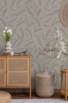 Dark Embossed Patterned Wallpaper, Textured Wallpaper,Natural Wallpaper, Modern & Minimalist Wall Covering,Modern Look Neutral Colors Glittering Wallcovering