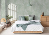 Light Green Floral Wallpaper, Natural Wallpaper, Modern & Minimalist Wall Covering,Modern Look Neutral Colors Glittering Wallcovering
