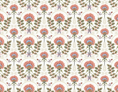 Floral Wallpaper, Boho Mural, Oversized Custom Size Wall Art, Non-Woven, Non-Adhesive, Modern Wall Paper, Removable