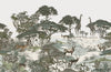 Safari Panaroma Wallpaper, Seamless Wildlife Mural, Oversized Custom Size Wall Art, Non-Woven, Non-Adhesive, Modern Wall Paper, Removable