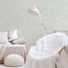 Basket Weave Woven Textile Wallpaper, Cream, Light Blue Realistic 3D Textured Fabric Linen Multi-Color Wallcovering - Walloro High End Wallcoverings & More