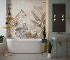 Safari Animals Wallpaper, Watercolor Mural, Oversized Custom Size Wall Art, Non-Woven, Non-Adhesive, Modern Wall Paper, Removable